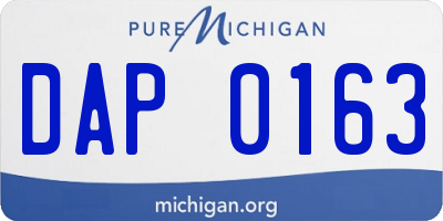 MI license plate DAP0163