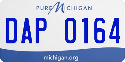 MI license plate DAP0164