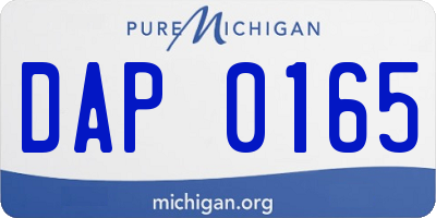 MI license plate DAP0165