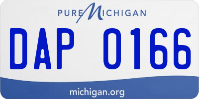 MI license plate DAP0166