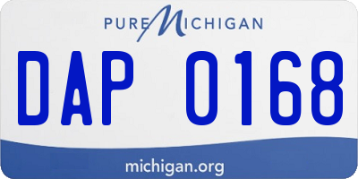 MI license plate DAP0168
