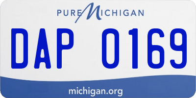 MI license plate DAP0169