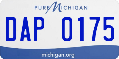 MI license plate DAP0175