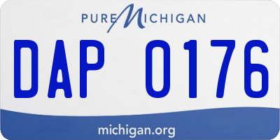 MI license plate DAP0176