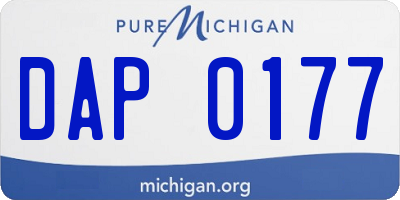 MI license plate DAP0177