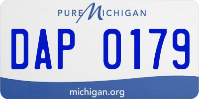 MI license plate DAP0179