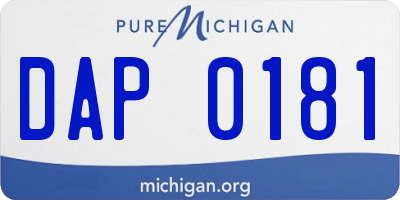 MI license plate DAP0181