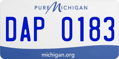 MI license plate DAP0183