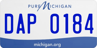 MI license plate DAP0184