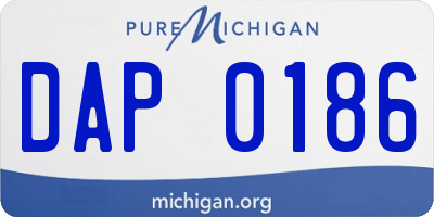 MI license plate DAP0186