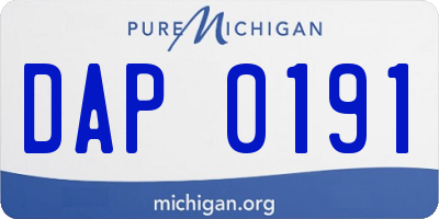 MI license plate DAP0191