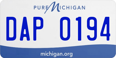 MI license plate DAP0194