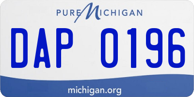 MI license plate DAP0196