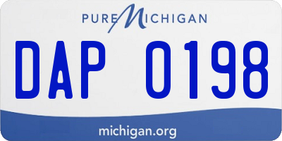 MI license plate DAP0198