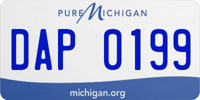 MI license plate DAP0199