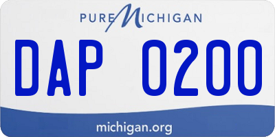 MI license plate DAP0200