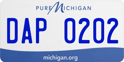 MI license plate DAP0202