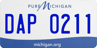 MI license plate DAP0211
