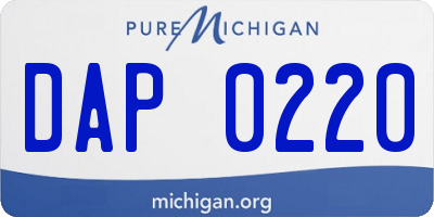 MI license plate DAP0220