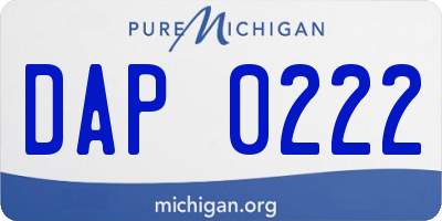 MI license plate DAP0222