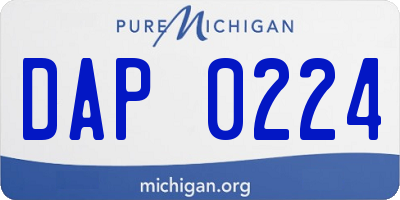 MI license plate DAP0224