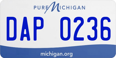 MI license plate DAP0236