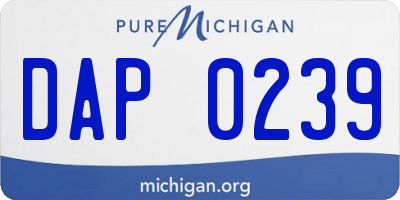 MI license plate DAP0239