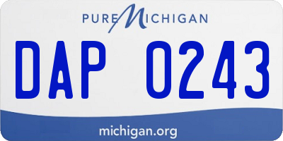 MI license plate DAP0243