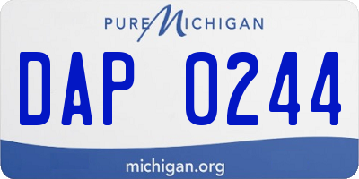 MI license plate DAP0244