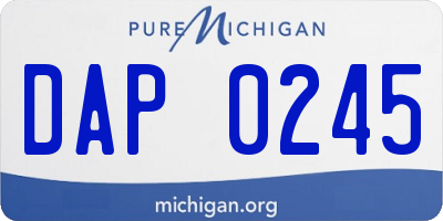 MI license plate DAP0245