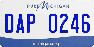 MI license plate DAP0246