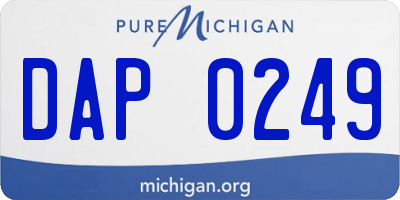 MI license plate DAP0249