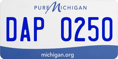 MI license plate DAP0250