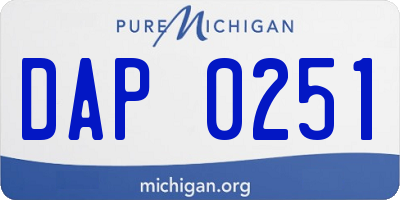MI license plate DAP0251