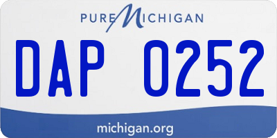 MI license plate DAP0252