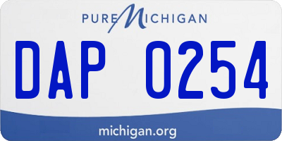 MI license plate DAP0254