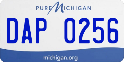 MI license plate DAP0256