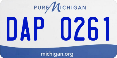 MI license plate DAP0261