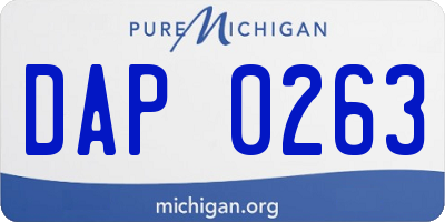 MI license plate DAP0263