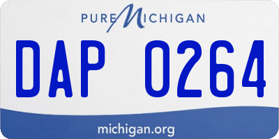 MI license plate DAP0264