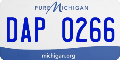 MI license plate DAP0266