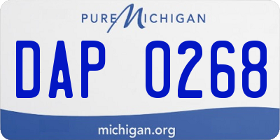MI license plate DAP0268