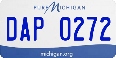 MI license plate DAP0272