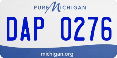 MI license plate DAP0276