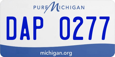 MI license plate DAP0277