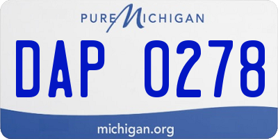 MI license plate DAP0278