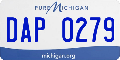 MI license plate DAP0279