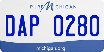 MI license plate DAP0280