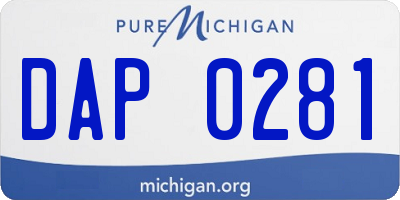 MI license plate DAP0281
