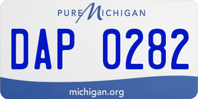 MI license plate DAP0282
